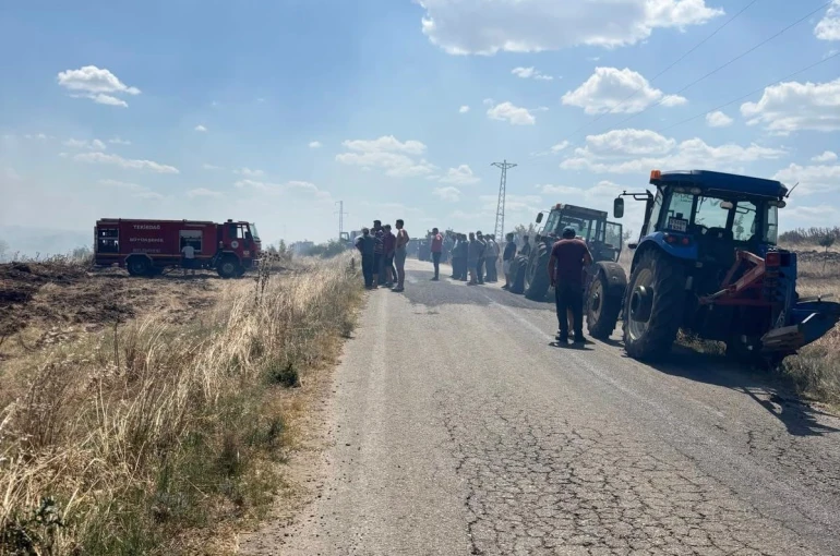 Tekirdağ’da anız yangınında 150 dönüm alan zarar gördü