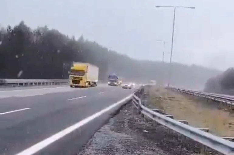 TEM’in Bolu geçişinde kar başladı 