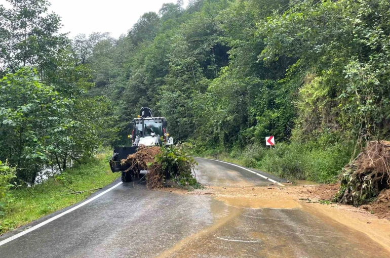 Trabzon’da şiddetli yağış heyelanlara neden oldu