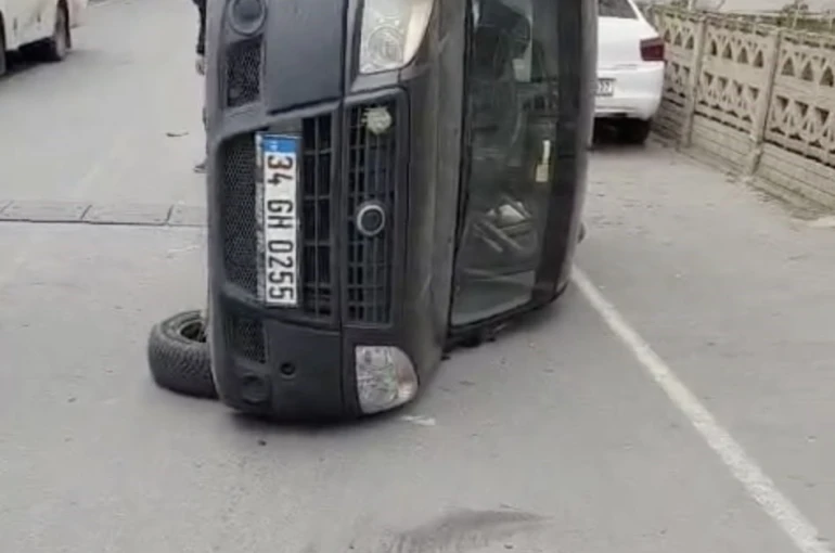 Trafik kazasında otomobil devrildi: 1 kişi yaralandı 