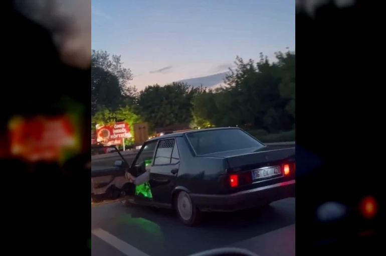 Trafikte ’yok artık’ dedirten anlar kamerada 