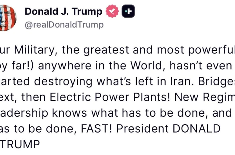 Trump’tan İran’a uyarı "Sırada köprüler, ardından elektrik santralleri var"