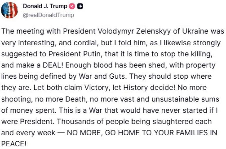Trump’tan Zelenskiy görüşmesi hakkında açıklama: "Ona bir anlaşma yapma zamanının geldiğini söyledim"