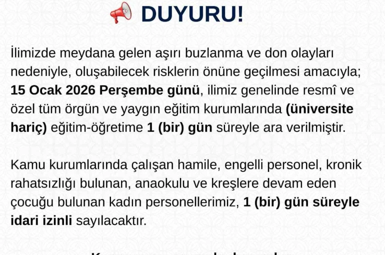 Tunceli’de eğitime 1 gün daha ara verildi 
