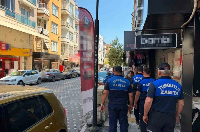 Turgutlu’da yol ve kaldırım işgallerine ortak denetim