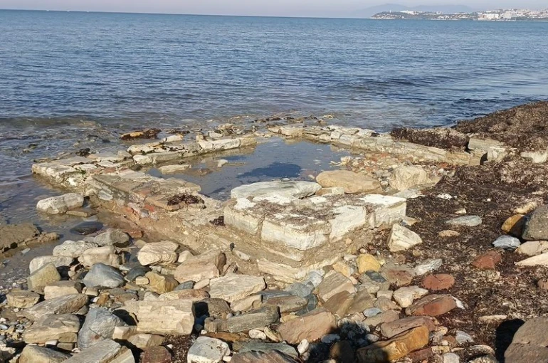 Yağışlar sonrası Kuşadası’nda tarih gün yüzüne çıktı 