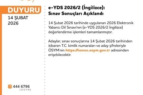 YDS 2026/2 sonuçları açıklandı
