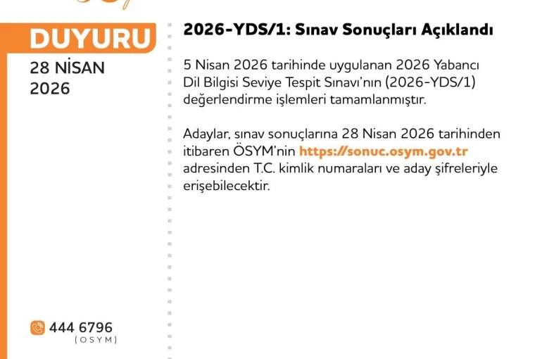 YDS sonuçları açıklandı 