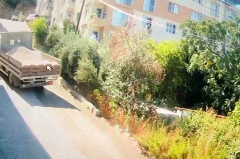 Yokuşu çıkamayan kum yüklü kamyon incir toplayan 10 çocuk annesini canından etti: Kaza anı kamerada