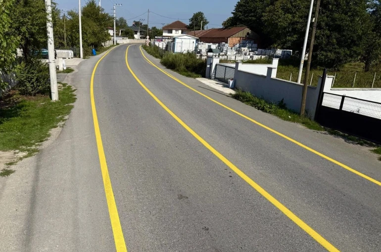 Yol güvenliği için çizgi çalışmaları başladı 