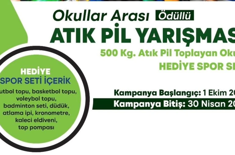 Yunusemre’de okullararası atık pil toplama yarışması başladı 