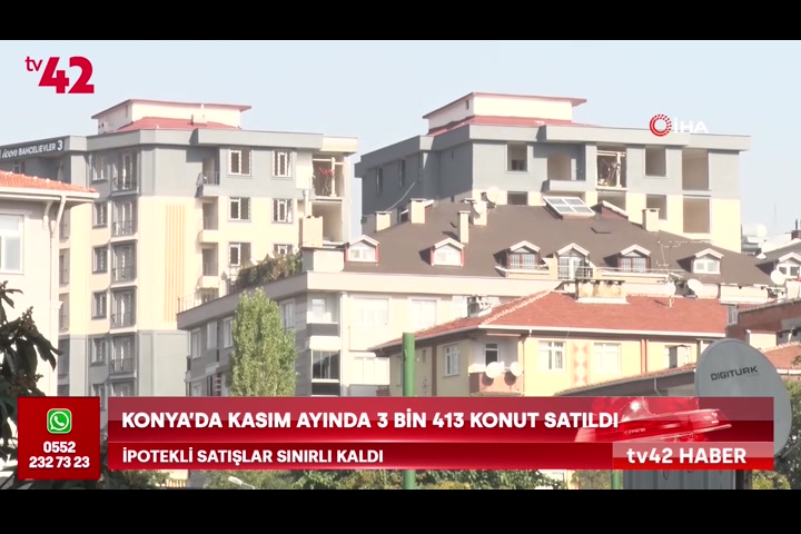 Konya’da Kasım ayında 3 bin 413 konut satıldı