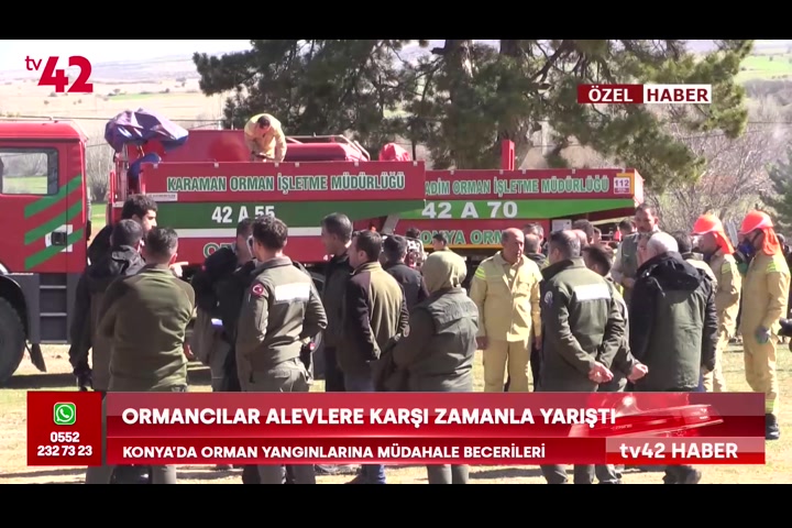 Konya’da ormancılar alevlere karşı zamanla yarıştı